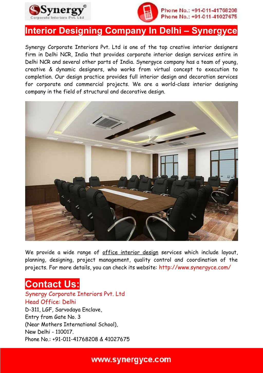 interior designing company in delhi synergyce