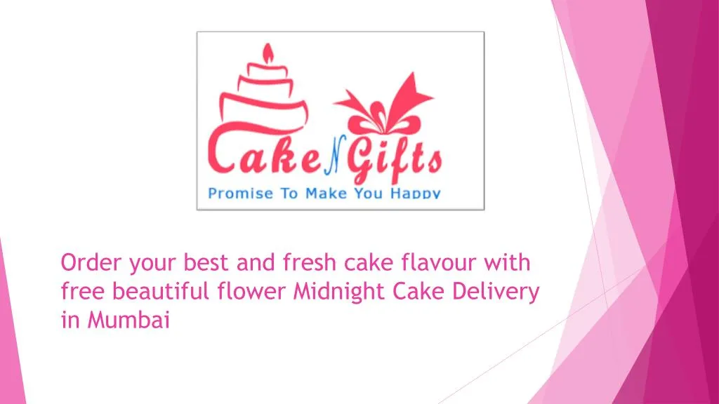order your best and fresh cake flavour with free beautiful flower midnight cake delivery in mumbai