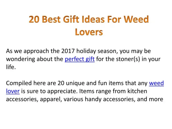 Best Gift Ideas For Weed Lovers