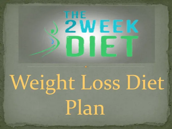 Weight loss diet plan 