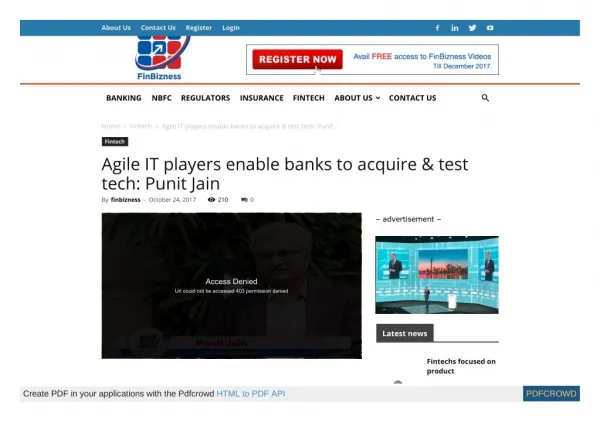 Agile IT players enable banks to acquire & test tech: Punit Jain