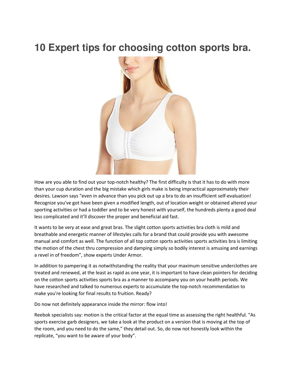10 expert tips for choosing cotton sports bra