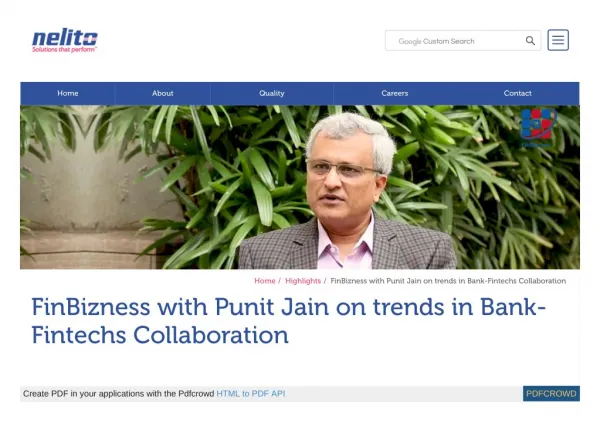 FinBizness with Punit Jain on trends in Bank-Fintechs Collaboration