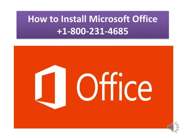 Microsoft Office Setup 1-800-231-4685