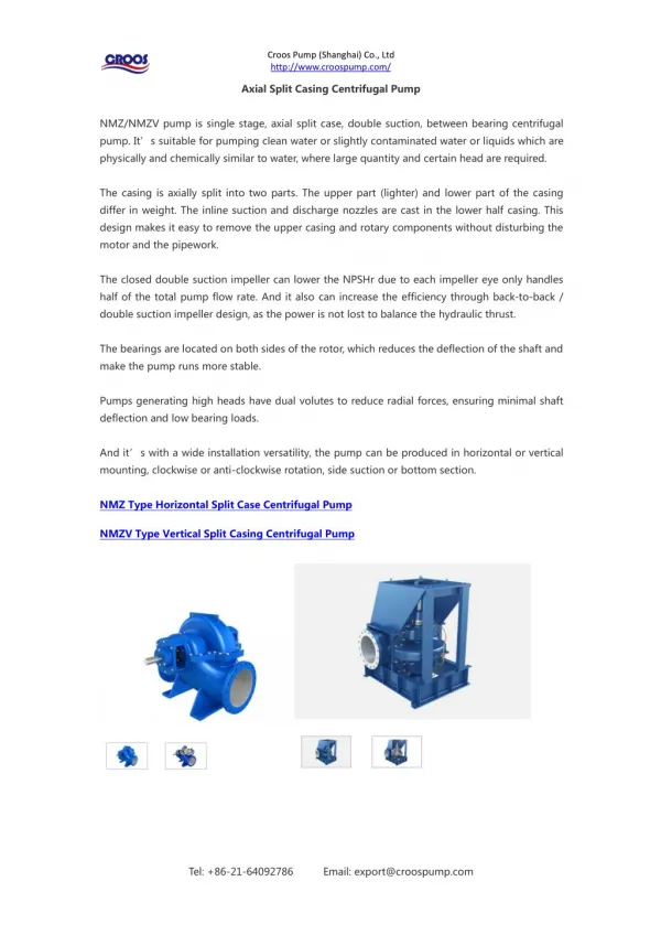 Axial Split Casing Centrifugal Pump