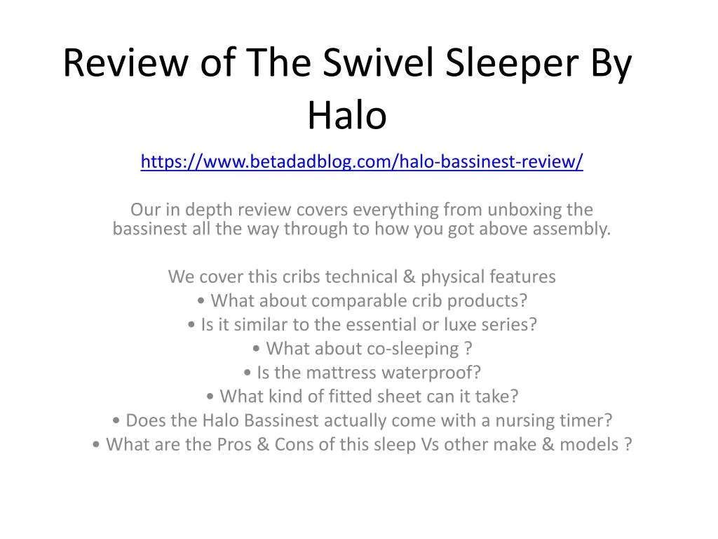 review of the swivel sleeper by halo