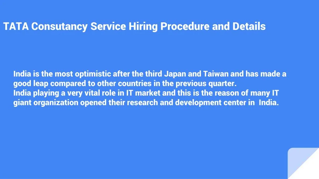 tata consutancy service hiring procedure and details