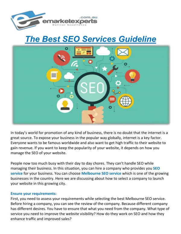The Best SEO Services Guideline