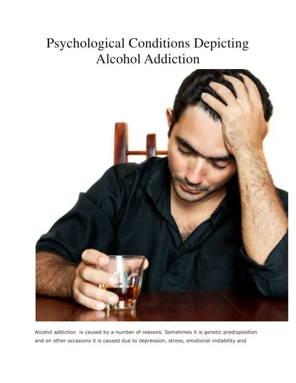 Psychological Conditions Depicting Alcohol Addiction