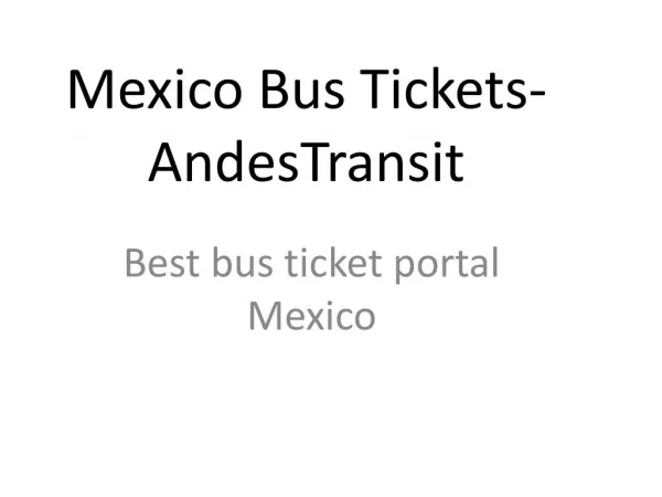 Mexico bus tickets