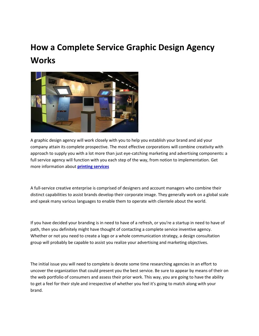 how a complete service graphic design agency works