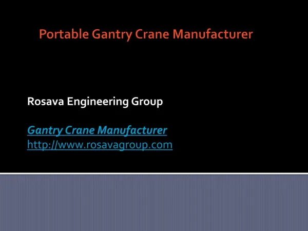 Portable Gantry Crane Manufacturer