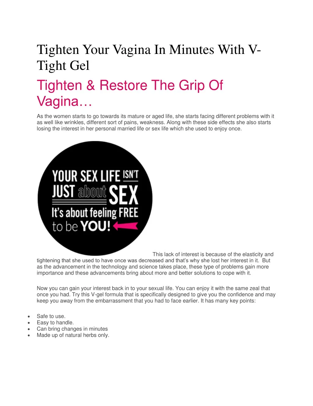 tighten your vagina in minutes with v tight