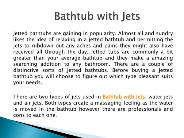 Bathtub with Jets