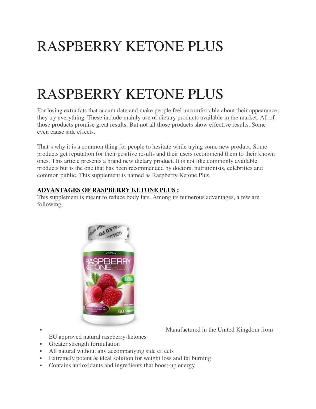 raspberry ketone plus