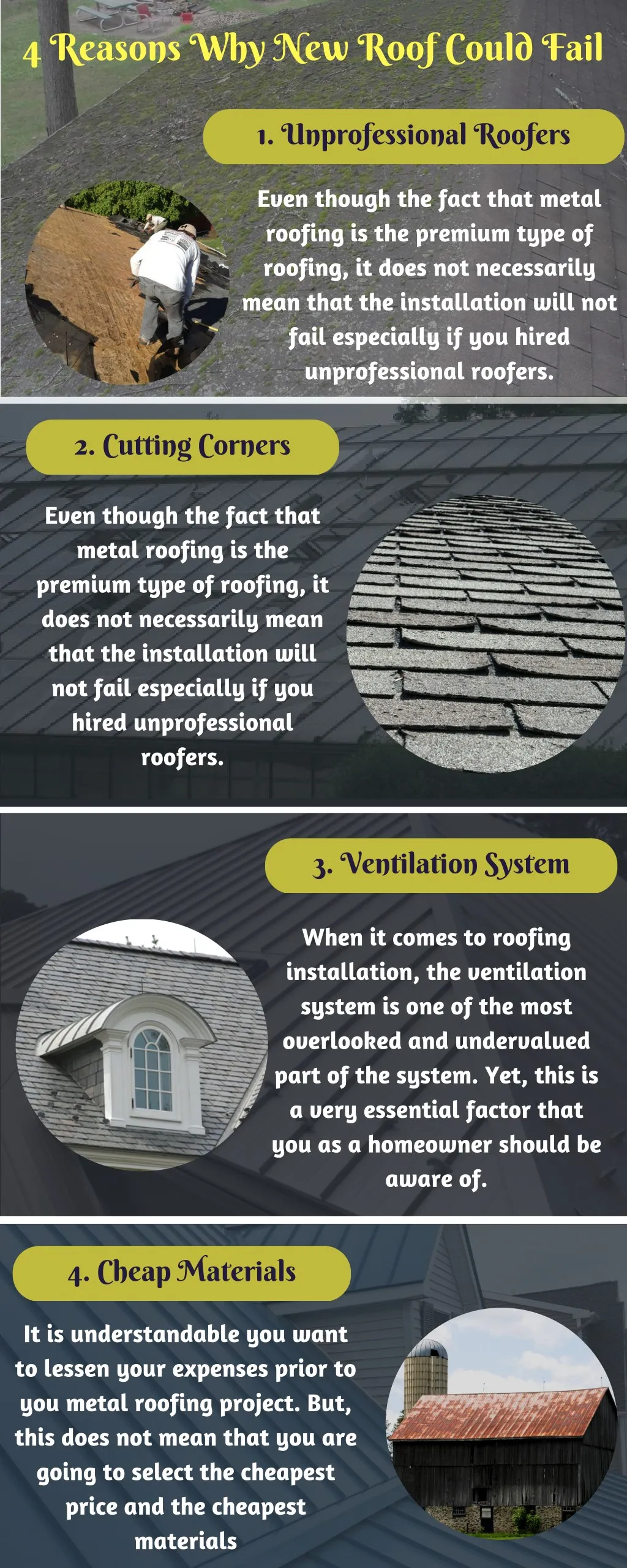 4 reasons why new roof could fail