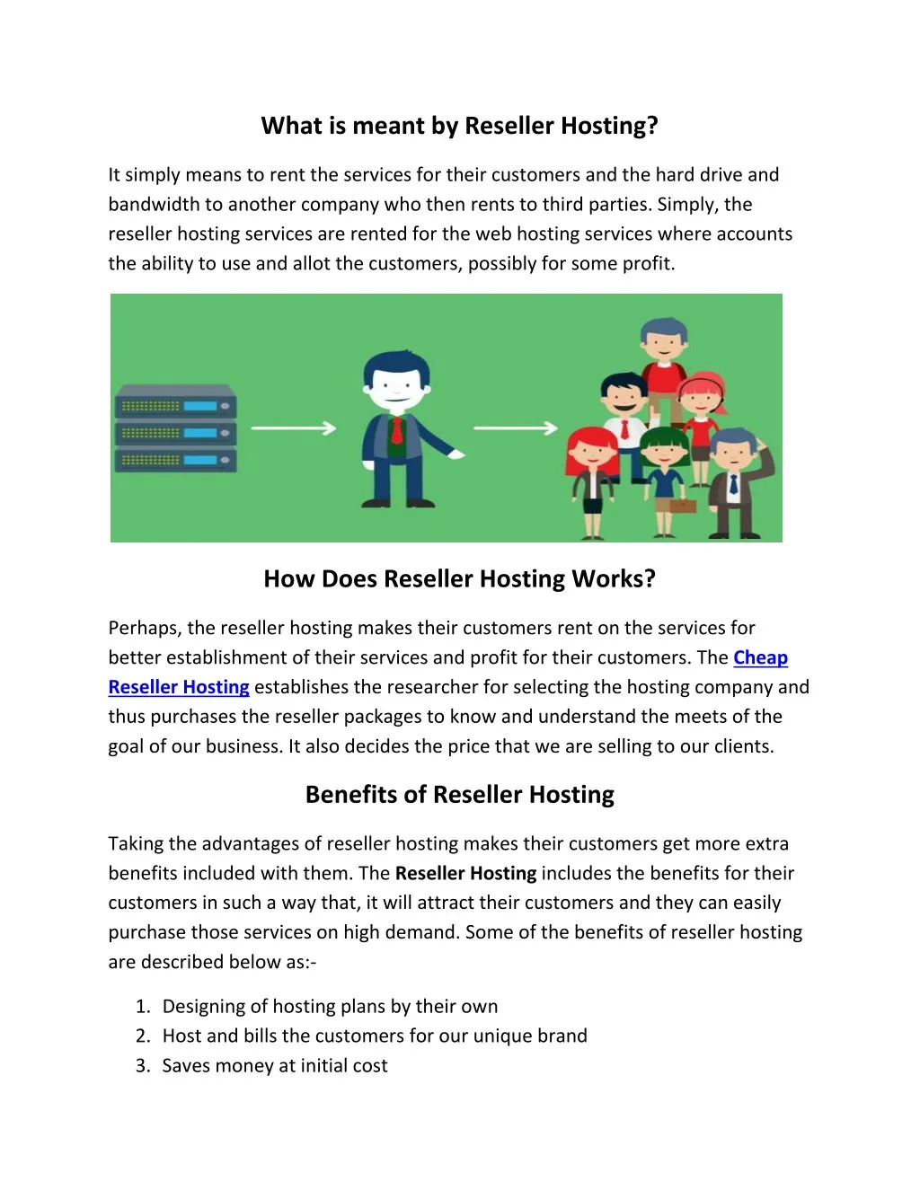 what is meant by reseller hosting