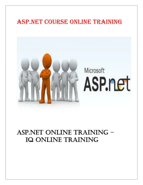 ASP.NET training | VB, MVC.NET online training course USA - IQ Online Training