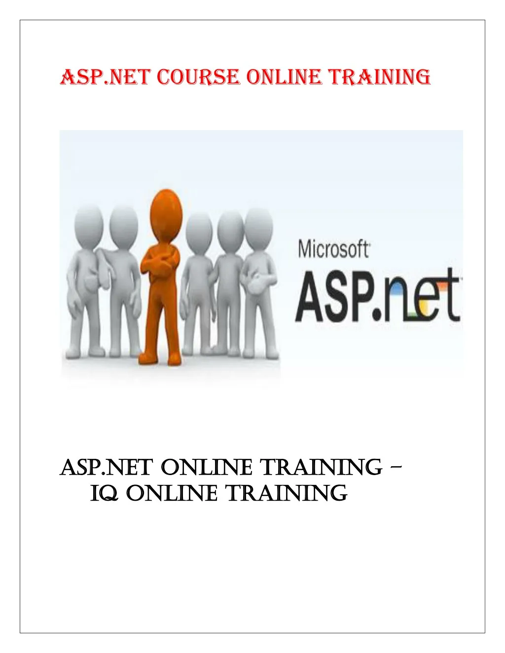 asp net course online training