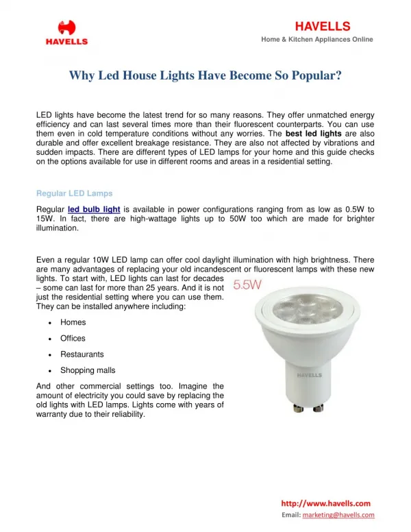 Why Led House Lights Have Become So Popular?