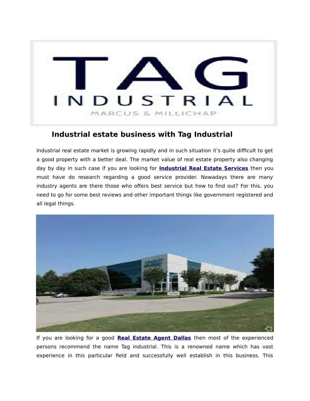 industrial estate business with tag industrial