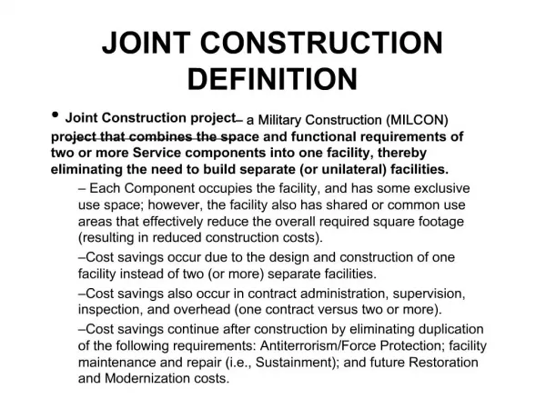 JOINT CONSTRUCTION DEFINITION