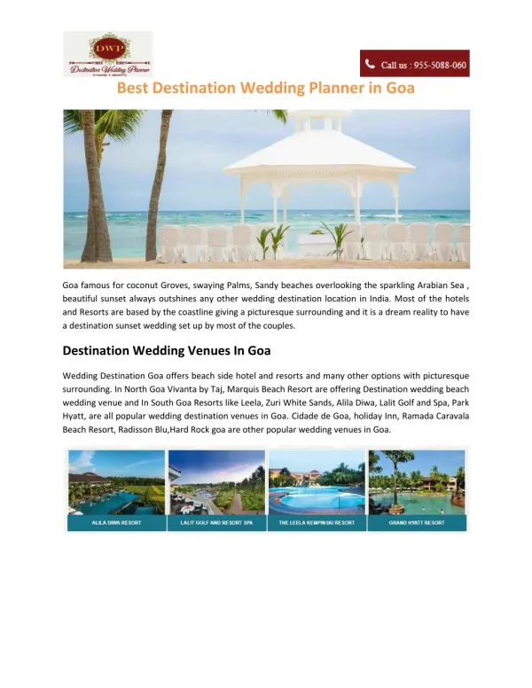 Best Destination Wedding Planner in Goa