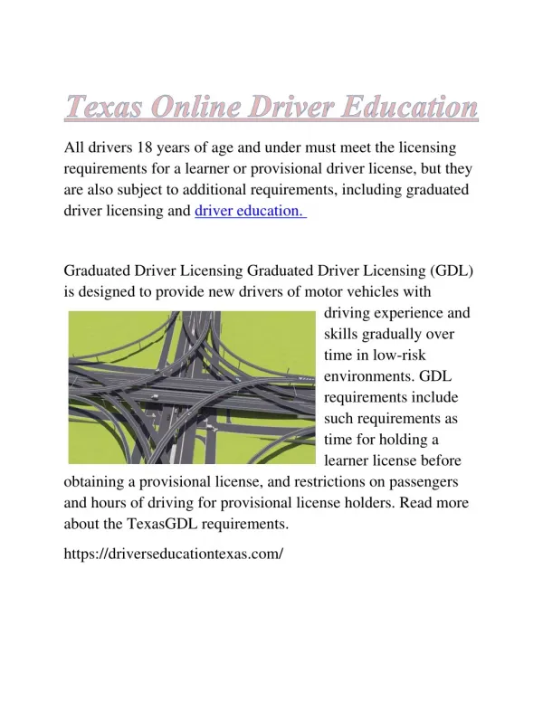 Texas Online Driver Education