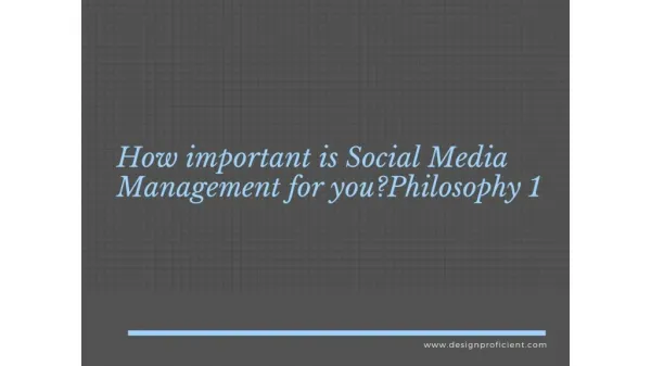 How important is Social Media Management for you?