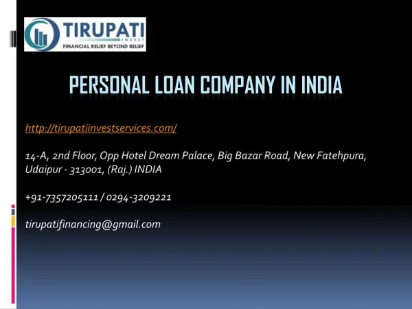 Personal Loan Company in India