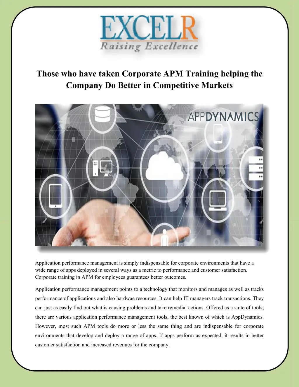 those who have taken corporate apm training