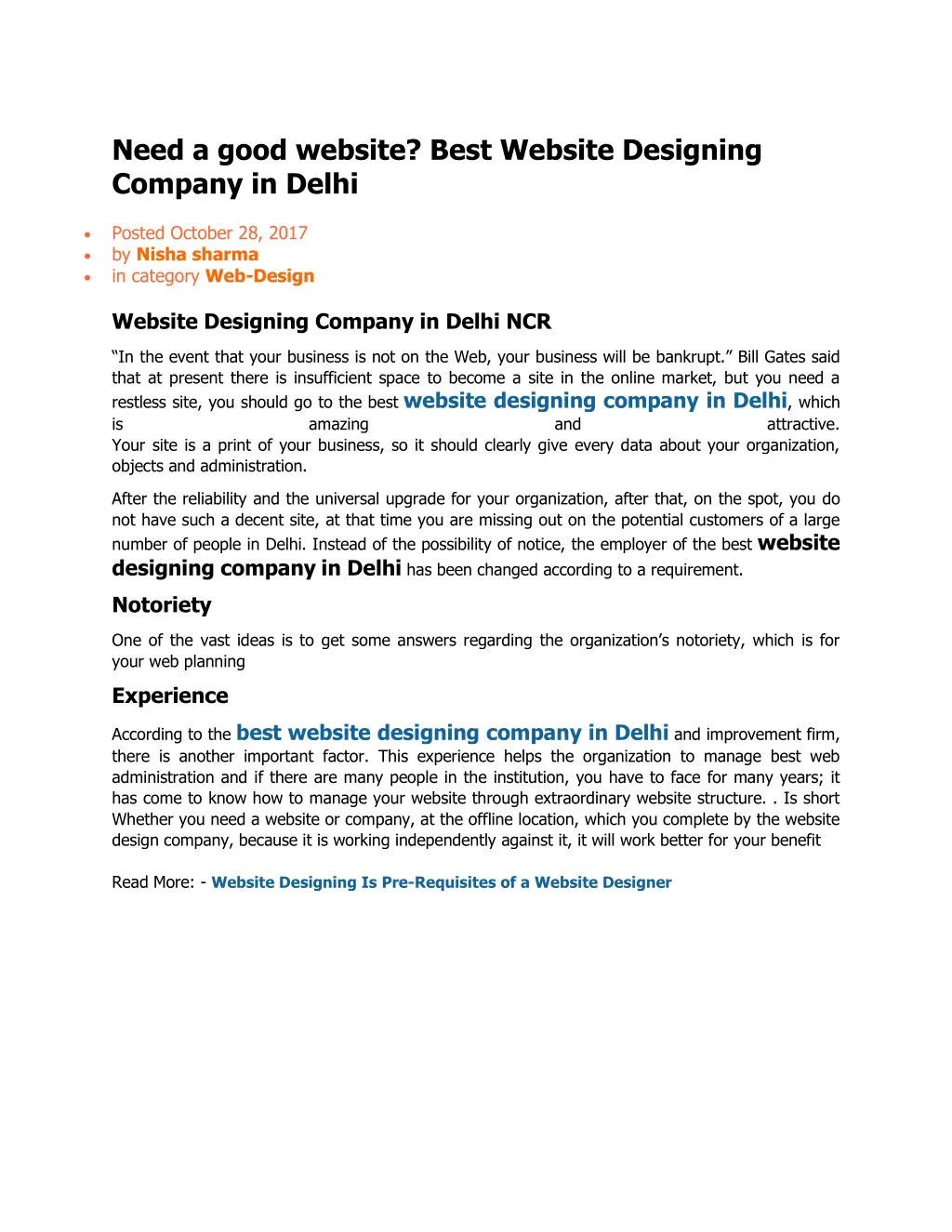 need a good website best website designing