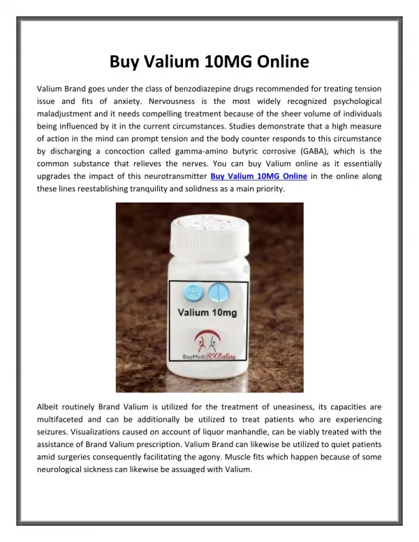 Buy Valium 10MG Online