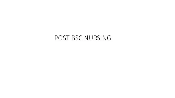 post basic bsc nursing