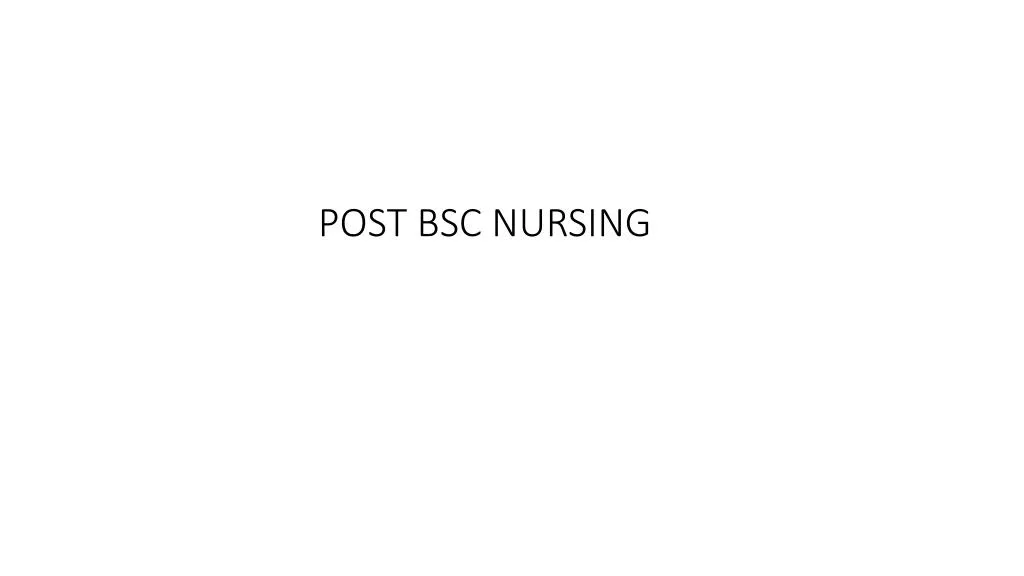 post bsc nursing
