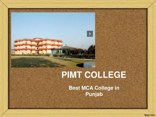 Best MCA College in Punjab - PIMT College | Fees, Cut-off, Placements