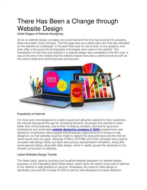 There Has Been a Change through Website Design