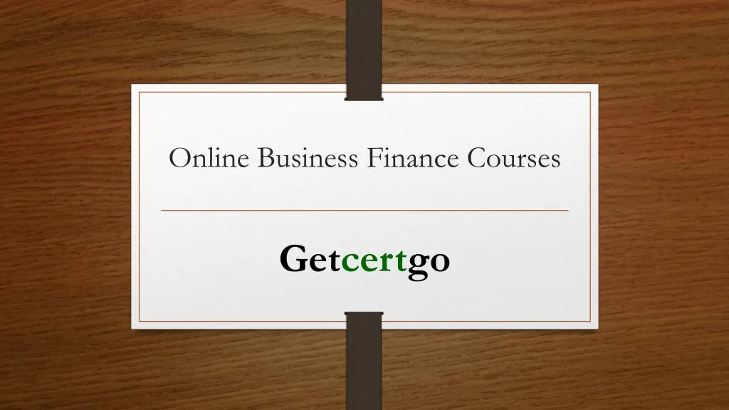 online business finance courses