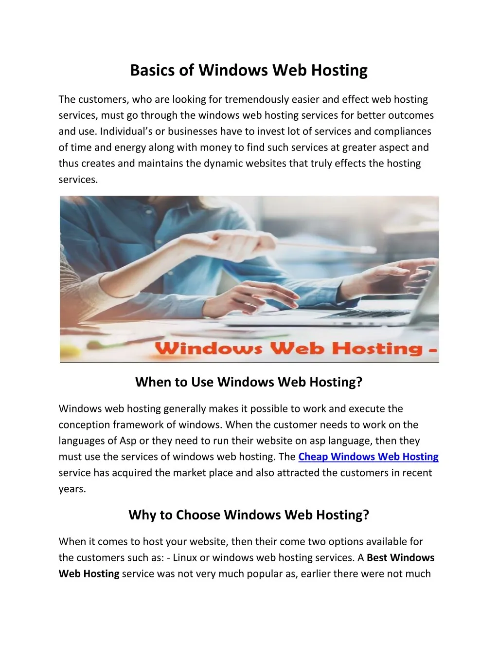 basics of windows web hosting