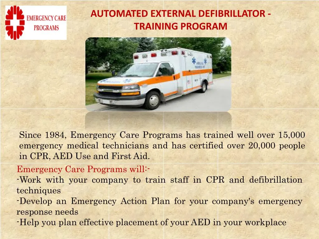 automated external defibrillator training program