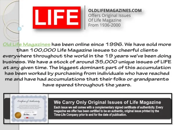 Life Magazine Issues from 2000 from Old Life Magazine
