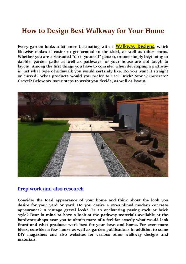 How to Design Best Walkway for Your Home