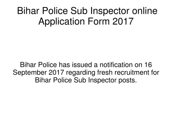 Bihar Police Application form