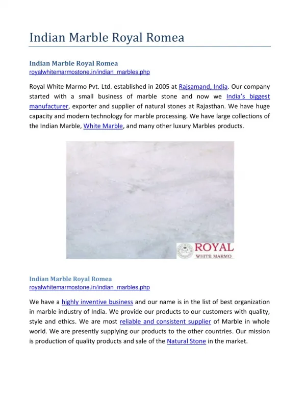 Indian Marble Royal Romea