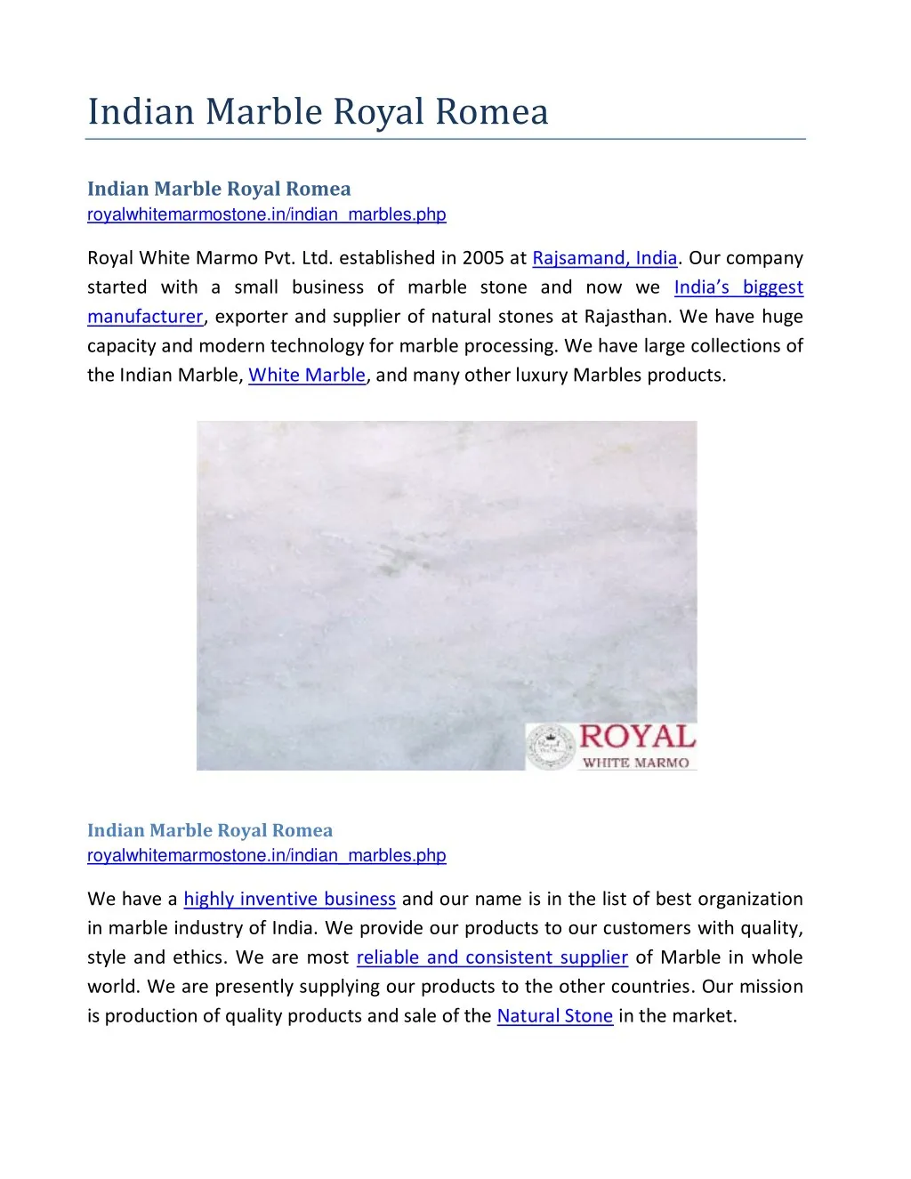 indian marble royal romea