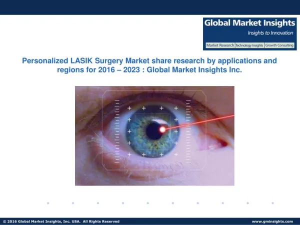 Worldwide Personalized LASIK Surgery Market forecasts on regional growth, industry players and more