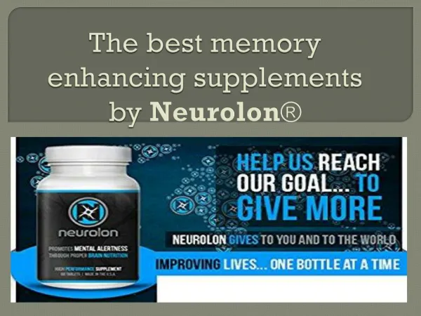 The best memory enhancing supplements by Neurolon®
