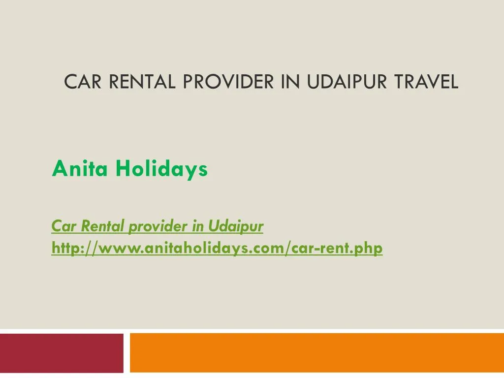 car rental provider in udaipur travel