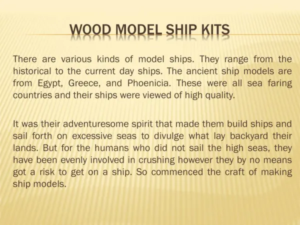 Wood model ship kits