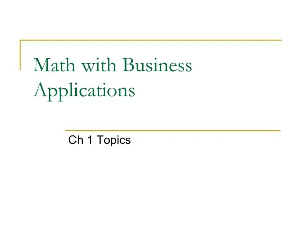 Math with Business Applications